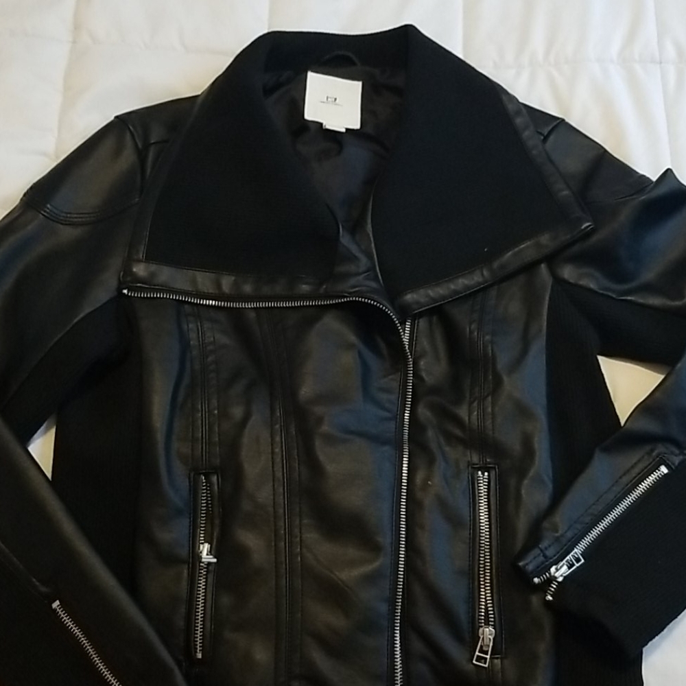 Black zipper motor jacket